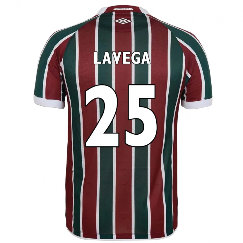 Danxen Homme Maillot Joaquín Lavega #25 Blanc Vert Bordeaux Tenues Domicile 2025/26 T-Shirt