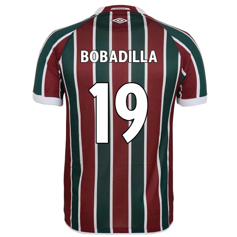 Danxen Homme Maillot Raul Bobadilla #19 Blanc Vert Bordeaux Tenues Domicile 2025/26 T-Shirt