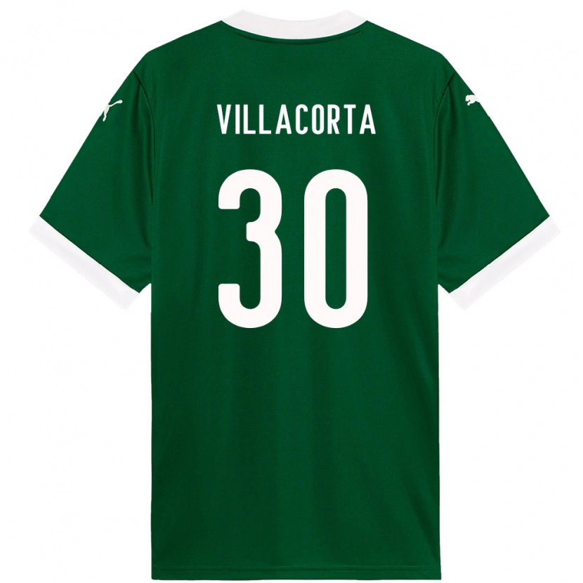 Danxen Homme Maillot Rodrigo Villacorta #30 Blanc Vert Tenues Domicile 2025/26 T-Shirt