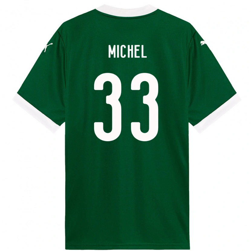 Danxen Homme Maillot Michel #33 Blanc Vert Tenues Domicile 2025/26 T-Shirt