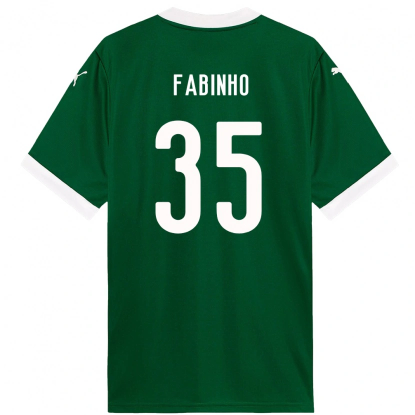 Danxen Homme Maillot Fabinho #35 Blanc Vert Tenues Domicile 2025/26 T-Shirt