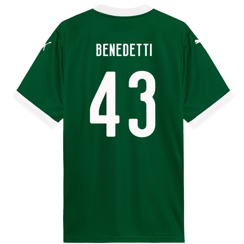 Danxen Homme Maillot Luis Benedetti #43 Blanc Vert Tenues Domicile 2025/26 T-Shirt