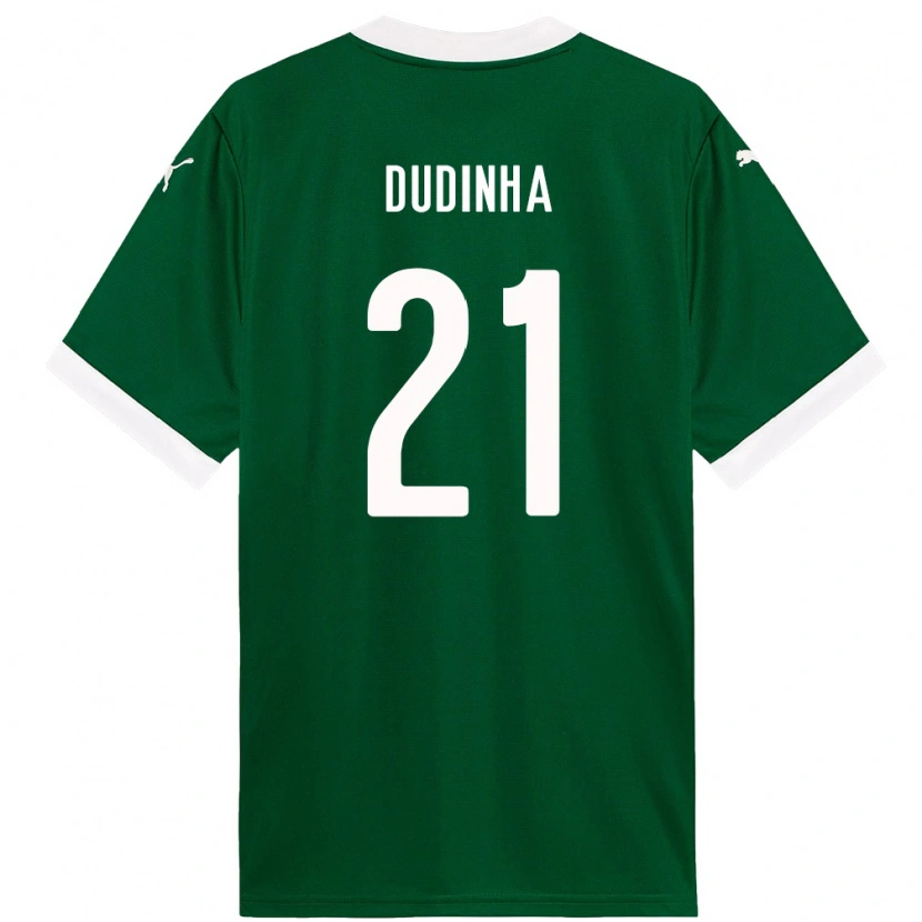 Danxen Homme Maillot Dudinha #21 Blanc Vert Tenues Domicile 2025/26 T-Shirt