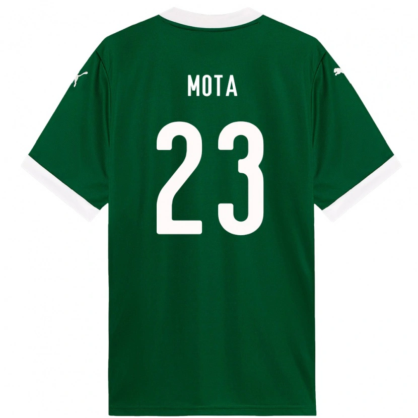 Danxen Homme Maillot Flávia Mota #23 Blanc Vert Tenues Domicile 2025/26 T-Shirt