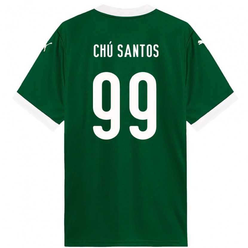 Danxen Homme Maillot Chú Santos #99 Blanc Vert Tenues Domicile 2025/26 T-Shirt