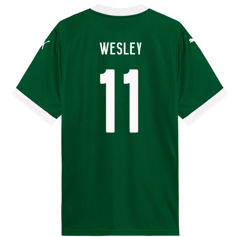 Danxen Homme Maillot Wesley #11 Blanc Vert Tenues Domicile 2025/26 T-Shirt