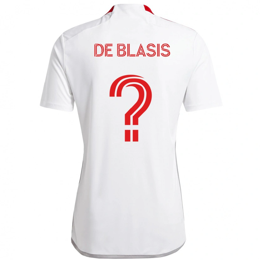 Danxen Homme Maillot Noah De Blasis #0 Rouge Blanc Tenues Extérieur 2025/26 T-Shirt