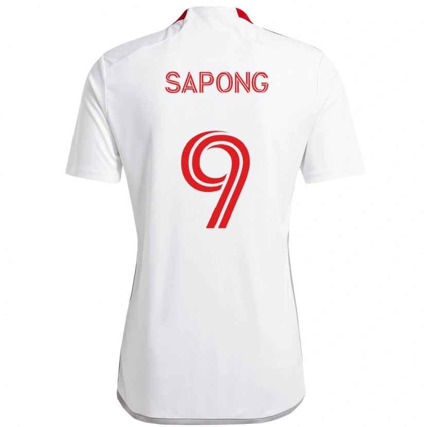 Danxen Homme Maillot C.j. Sapong #9 Rouge Blanc Tenues Extérieur 2025/26 T-Shirt