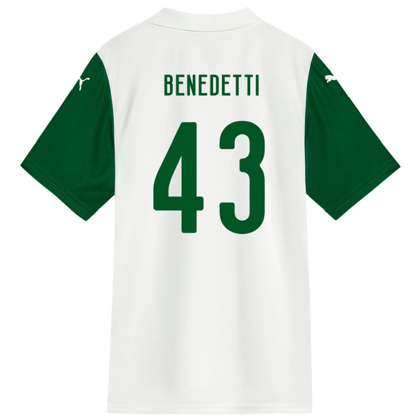 Danxen Homme Maillot Luis Benedetti #43 Vert Blanc Tenues Extérieur 2025/26 T-Shirt