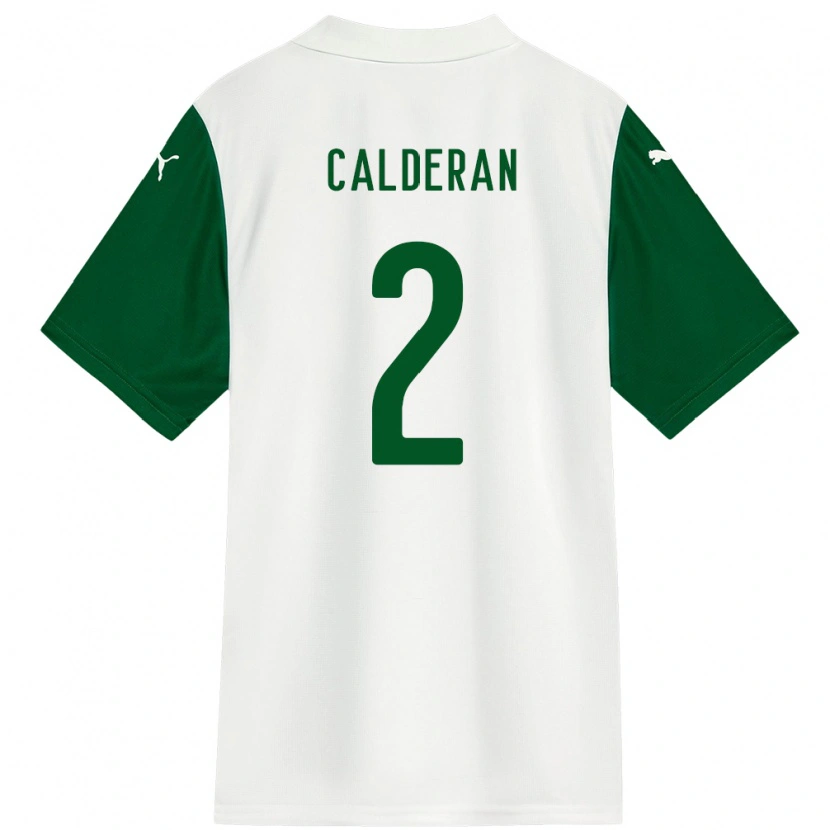 Danxen Homme Maillot Bruna Calderan #2 Vert Blanc Tenues Extérieur 2025/26 T-Shirt