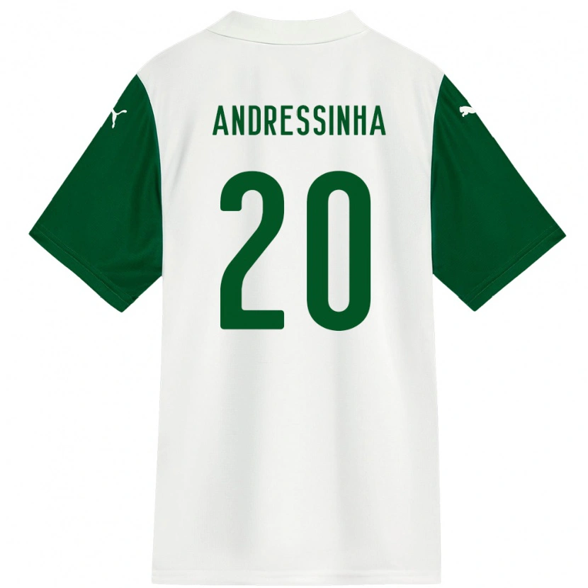 Danxen Homme Maillot Andressinha #20 Vert Blanc Tenues Extérieur 2025/26 T-Shirt