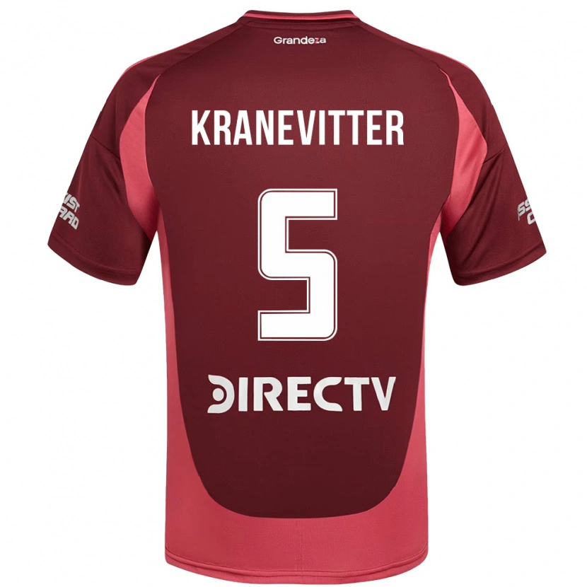 Danxen Homme Maillot Matías Kranevitter #5 Blanc Rouge Tenues Extérieur 2025/26 T-Shirt