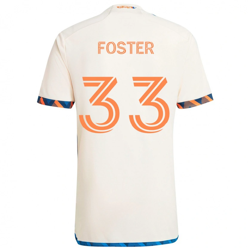 Danxen Femme Maillot Isaiah Foster #33 Bleu Foncé Orange Tenues Extérieur 2025/26 T-Shirt