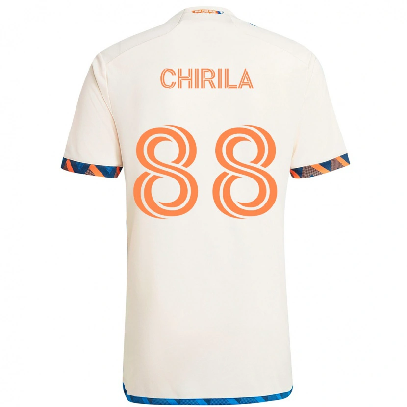 Danxen Femme Maillot Andrei Chirilă #88 Bleu Foncé Orange Tenues Extérieur 2025/26 T-Shirt