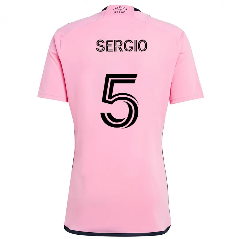 Danxen Enfant Maillot Sergio Busquets #5 Rose Tenues Domicile 2024/25 T-Shirt