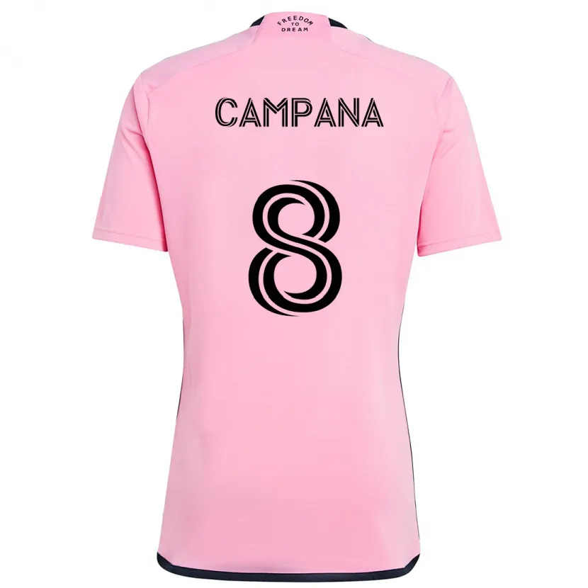 Danxen Enfant Maillot Leonardo Campana #8 Rose Tenues Domicile 2024/25 T-Shirt