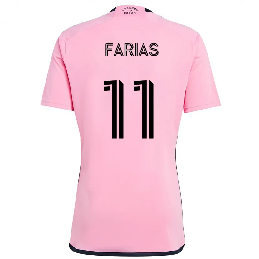 Danxen Enfant Maillot Facundo Farías #11 Rose Tenues Domicile 2024/25 T-Shirt