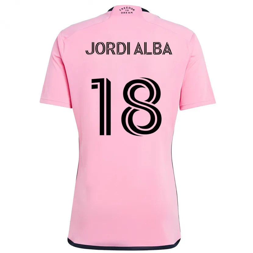 Danxen Enfant Maillot Jordi Alba #18 Rose Tenues Domicile 2024/25 T-Shirt