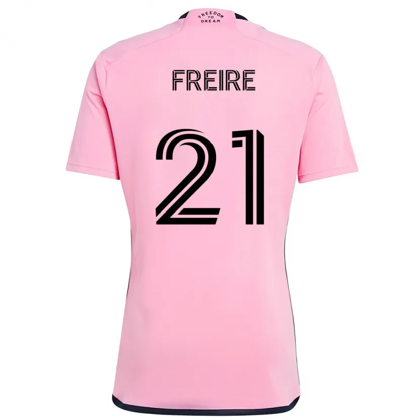 Danxen Enfant Maillot Nicolás Freire #21 Rose Tenues Domicile 2024/25 T-Shirt