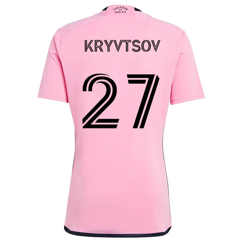 Danxen Enfant Maillot Sergiy Kryvtsov #27 Rose Tenues Domicile 2024/25 T-Shirt