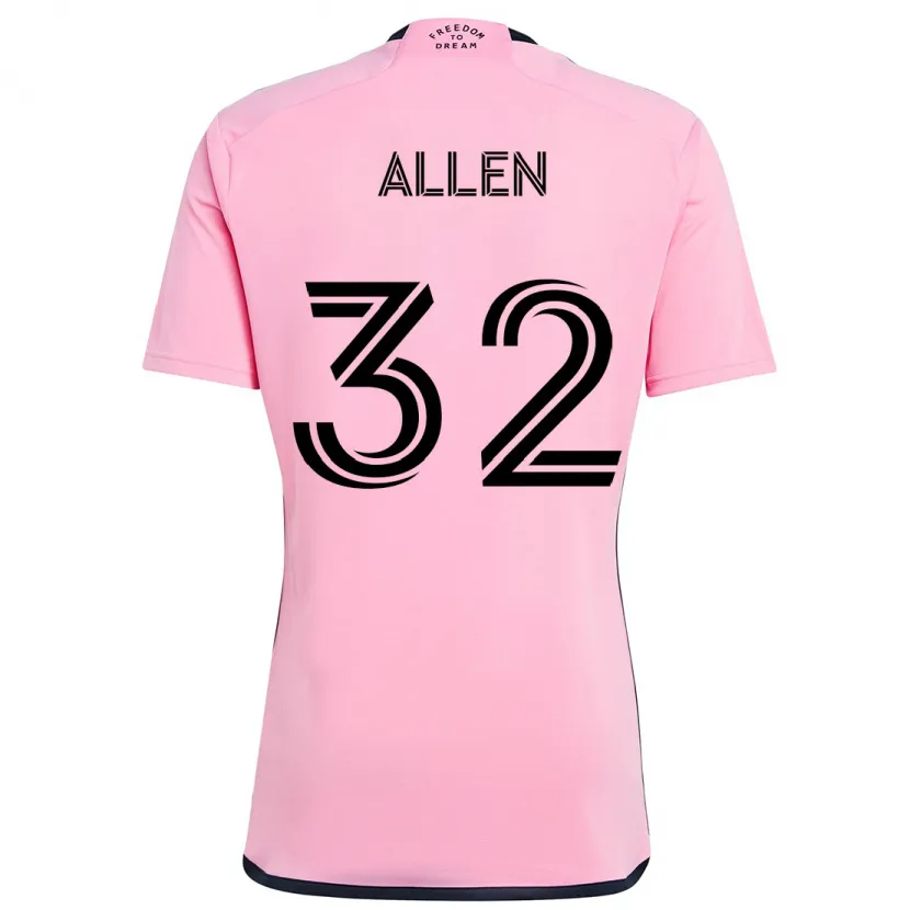 Danxen Enfant Maillot Noah Allen #32 Rose Tenues Domicile 2024/25 T-Shirt