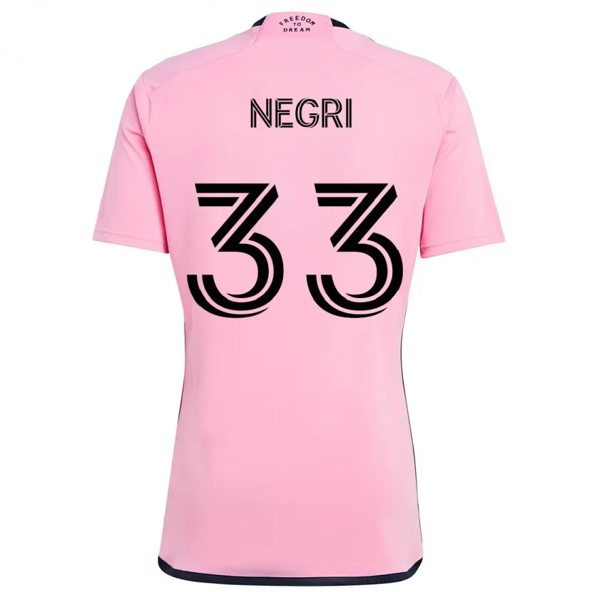 Danxen Enfant Maillot Franco Negri #33 Rose Tenues Domicile 2024/25 T-Shirt