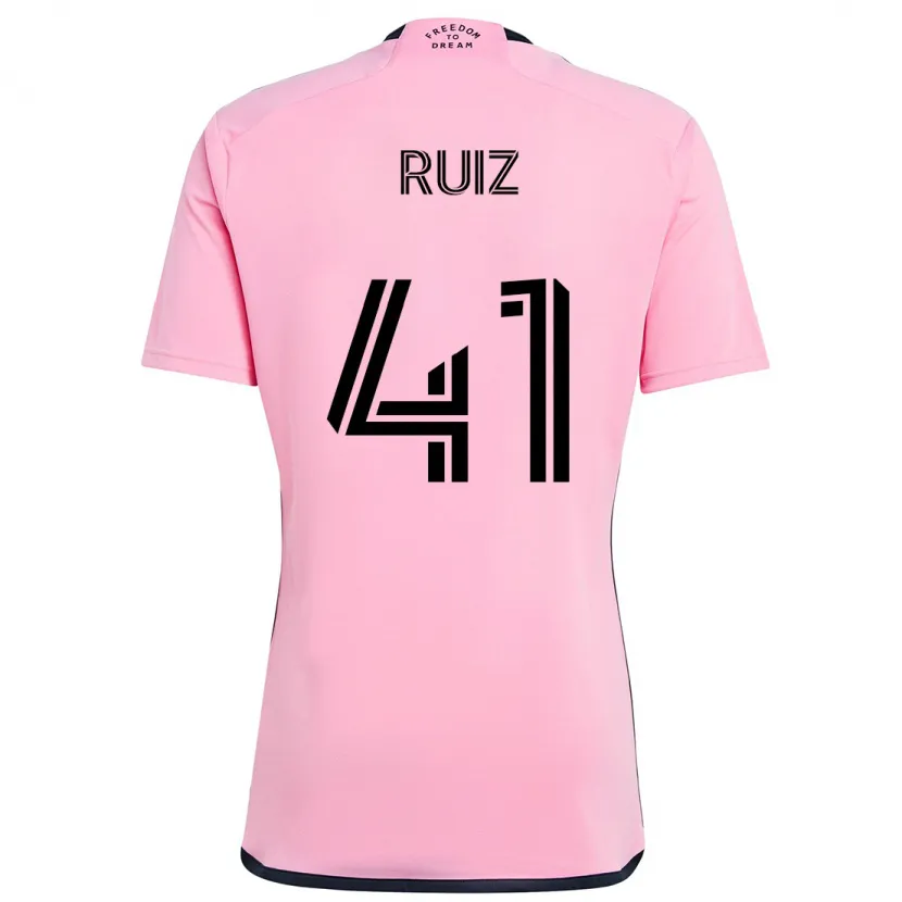 Danxen Enfant Maillot David Ruíz #41 Rose Tenues Domicile 2024/25 T-Shirt