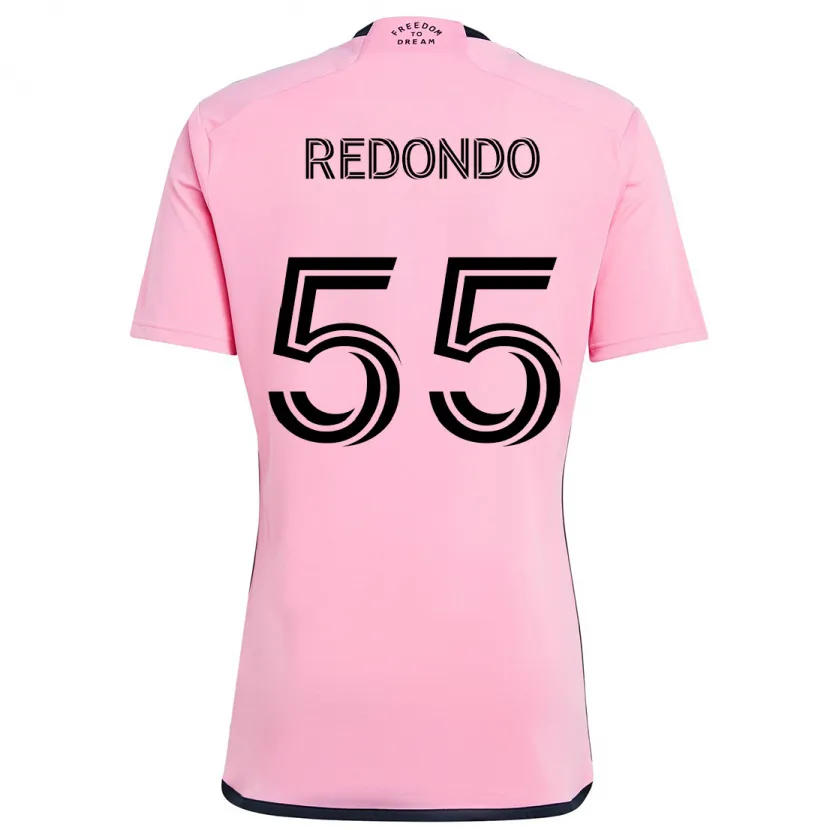 Danxen Enfant Maillot Federico Redondo #55 Rose Tenues Domicile 2024/25 T-Shirt