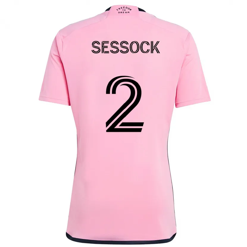 Danxen Enfant Maillot Nykolas Sessock #2 Rose Tenues Domicile 2024/25 T-Shirt