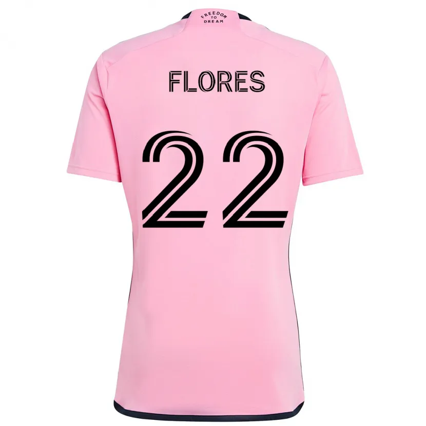 Danxen Enfant Maillot Alejandro Flores #22 Rose Tenues Domicile 2024/25 T-Shirt