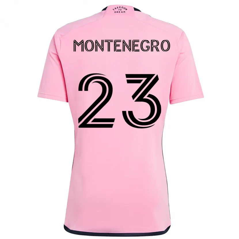 Danxen Enfant Maillot Ricardo Montenegro #23 Rose Tenues Domicile 2024/25 T-Shirt