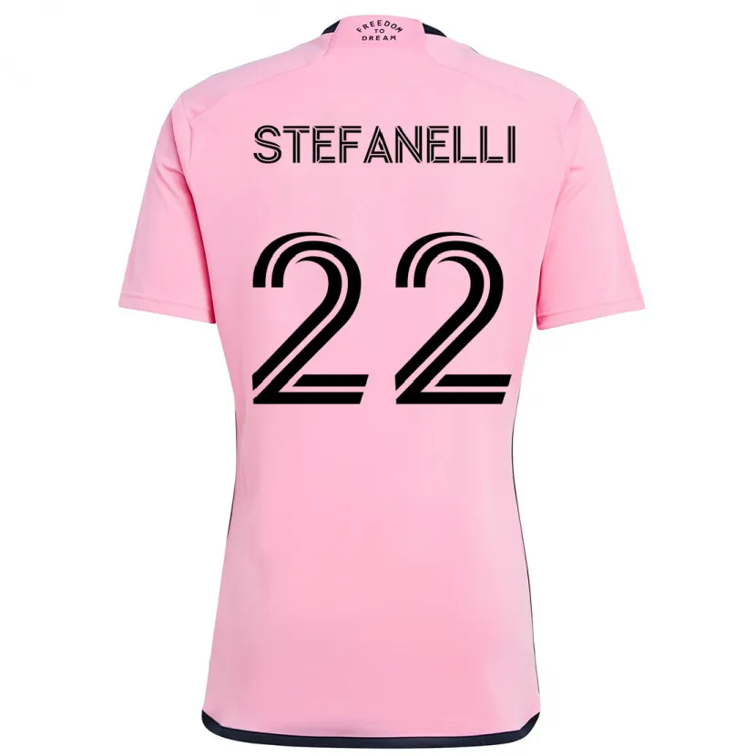 Danxen Enfant Maillot Nicolás Stefanelli #22 Rose Tenues Domicile 2024/25 T-Shirt