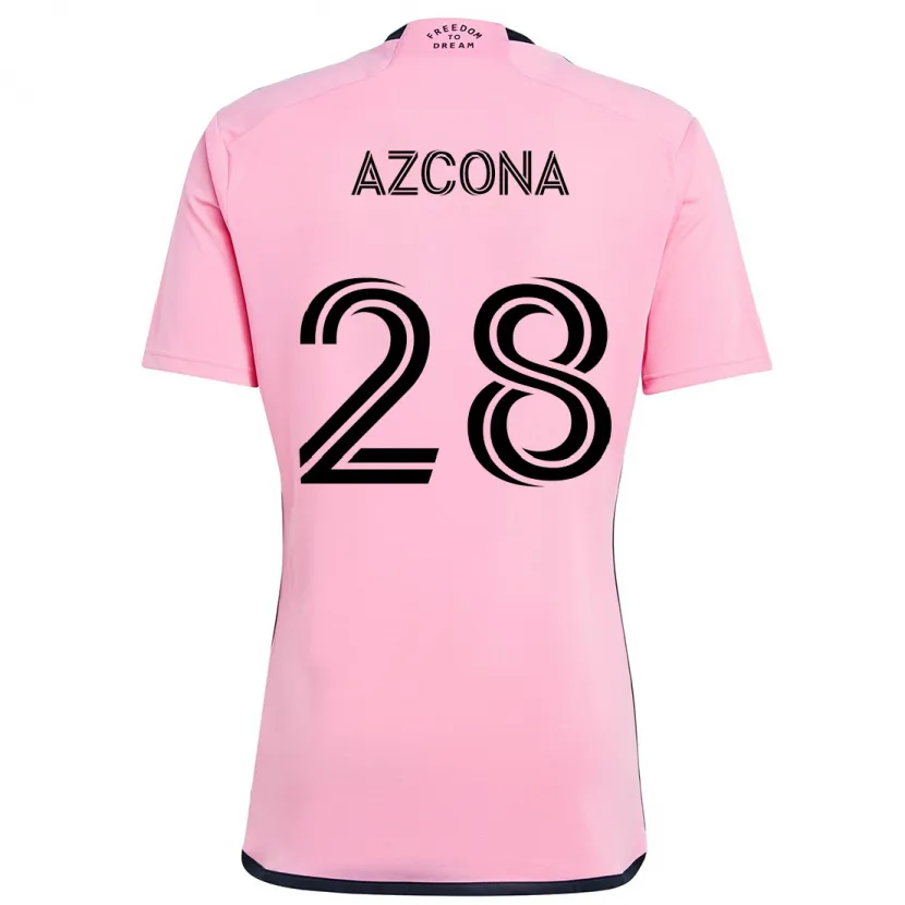 Danxen Enfant Maillot Edison Azcona #28 Rose Tenues Domicile 2024/25 T-Shirt