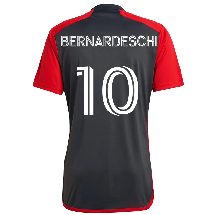 Danxen Enfant Maillot Federico Bernardeschi #10 Rouge Gris Tenues Domicile 2024/25 T-Shirt