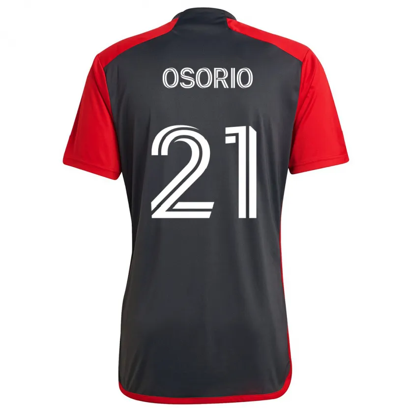 Danxen Enfant Maillot Jonathan Osorio #21 Rouge Gris Tenues Domicile 2024/25 T-Shirt