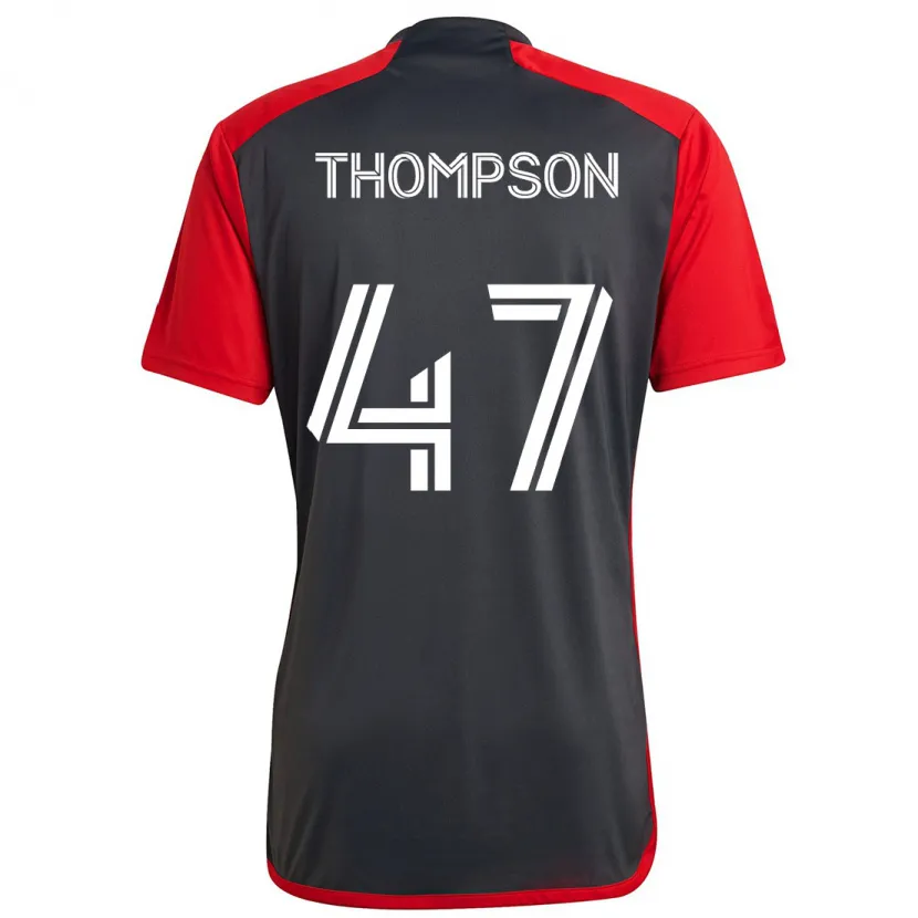 Danxen Enfant Maillot Kosi Thompson #47 Rouge Gris Tenues Domicile 2024/25 T-Shirt