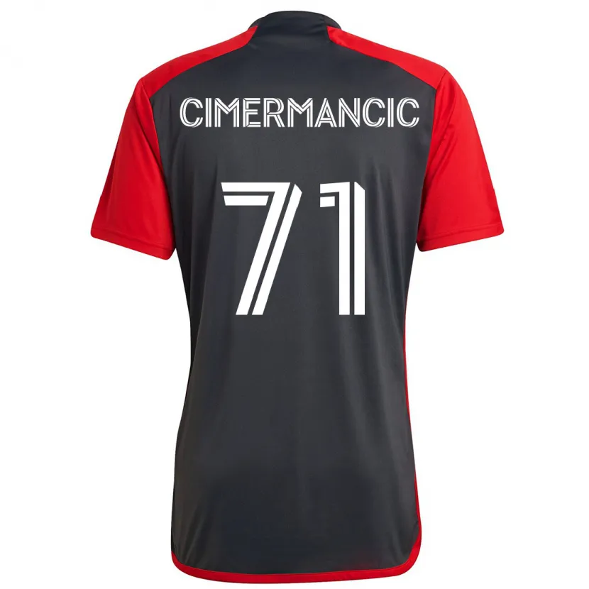 Danxen Enfant Maillot Markus Cimermancic #71 Rouge Gris Tenues Domicile 2024/25 T-Shirt