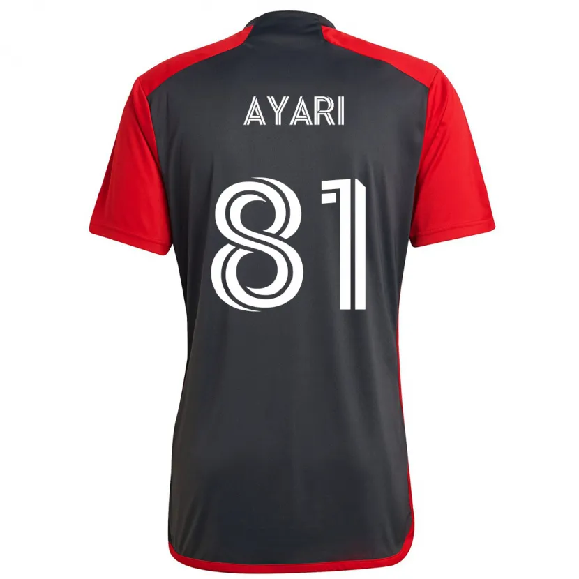 Danxen Enfant Maillot Hassan Ayari #81 Rouge Gris Tenues Domicile 2024/25 T-Shirt