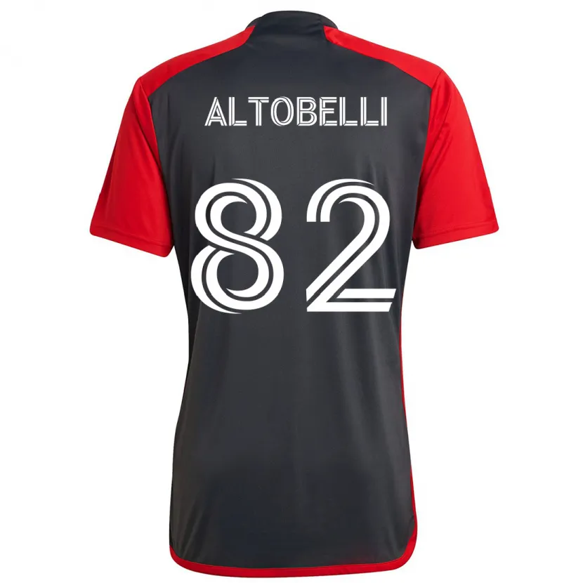 Danxen Enfant Maillot Julian Altobelli #82 Rouge Gris Tenues Domicile 2024/25 T-Shirt