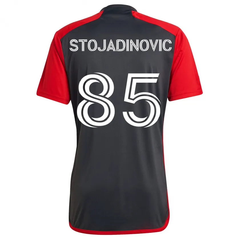 Danxen Enfant Maillot Marko Stojadinovic #85 Rouge Gris Tenues Domicile 2024/25 T-Shirt