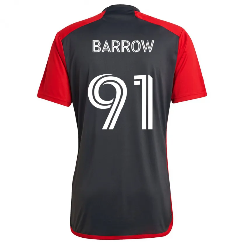 Danxen Enfant Maillot Dékwon Barrow #91 Rouge Gris Tenues Domicile 2024/25 T-Shirt