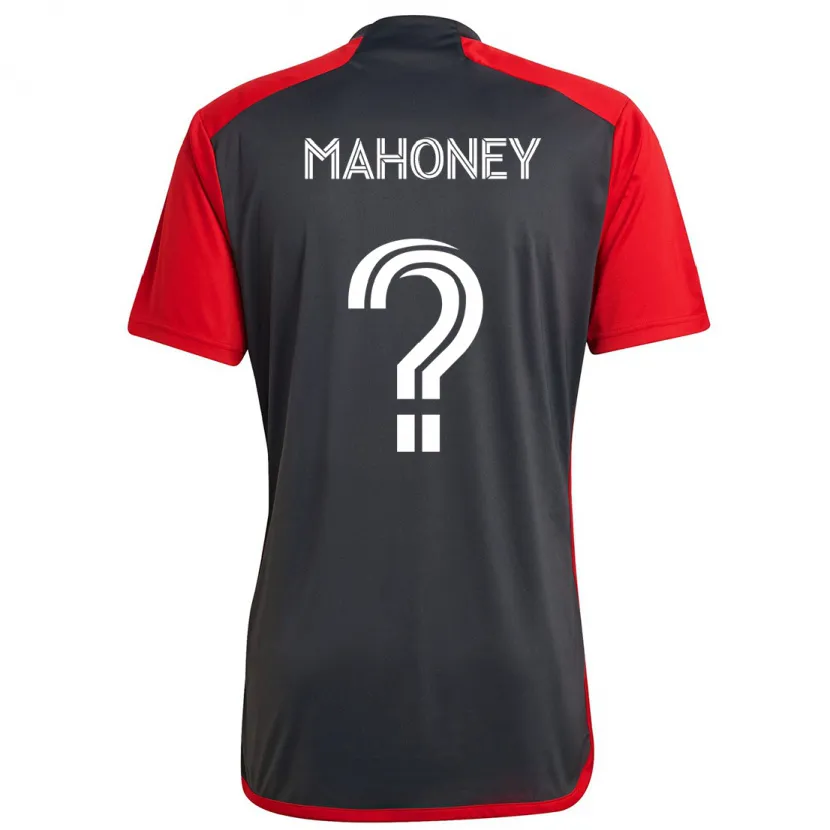 Danxen Enfant Maillot Adrian Mahoney #0 Rouge Gris Tenues Domicile 2024/25 T-Shirt