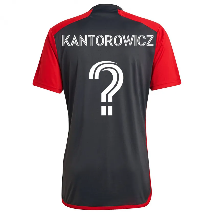 Danxen Enfant Maillot Dominic Kantorowicz #0 Rouge Gris Tenues Domicile 2024/25 T-Shirt