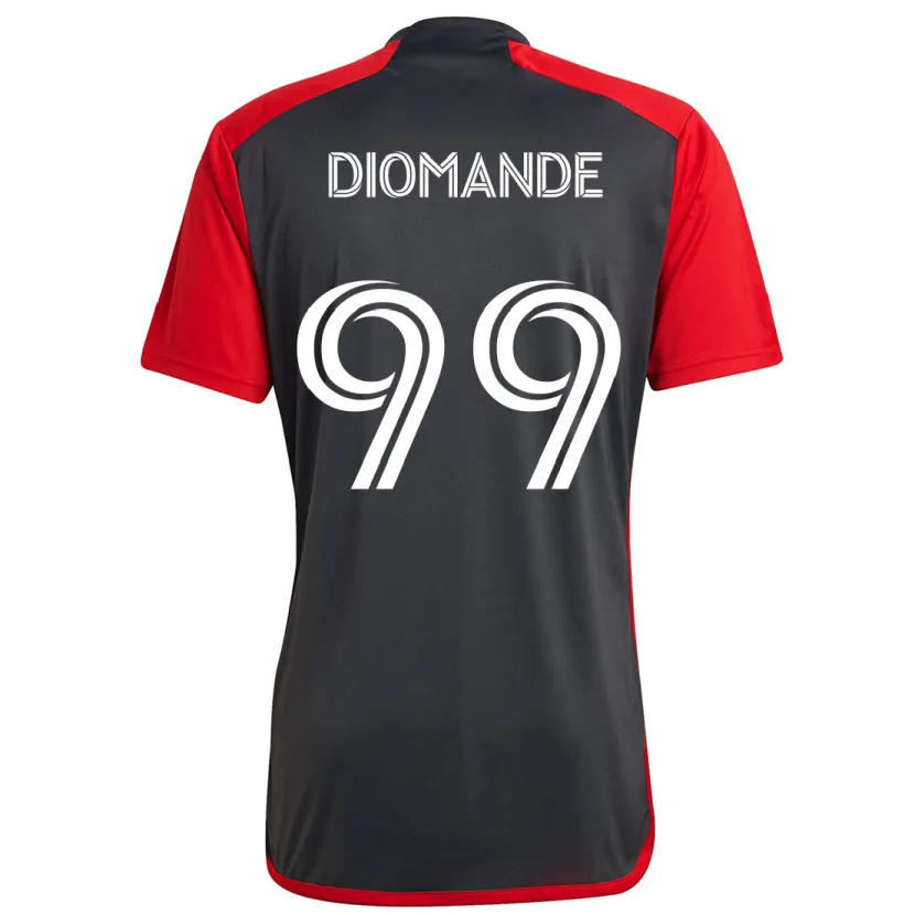 Danxen Enfant Maillot Adama Diomande #99 Rouge Gris Tenues Domicile 2024/25 T-Shirt