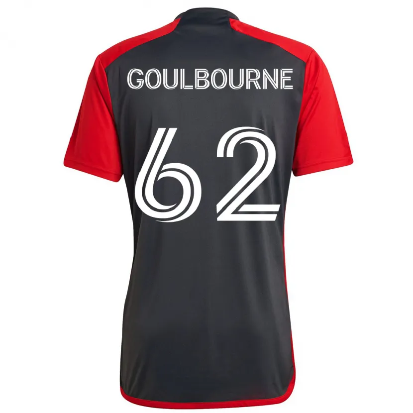 Danxen Enfant Maillot Rohan Goulbourne #62 Rouge Gris Tenues Domicile 2024/25 T-Shirt