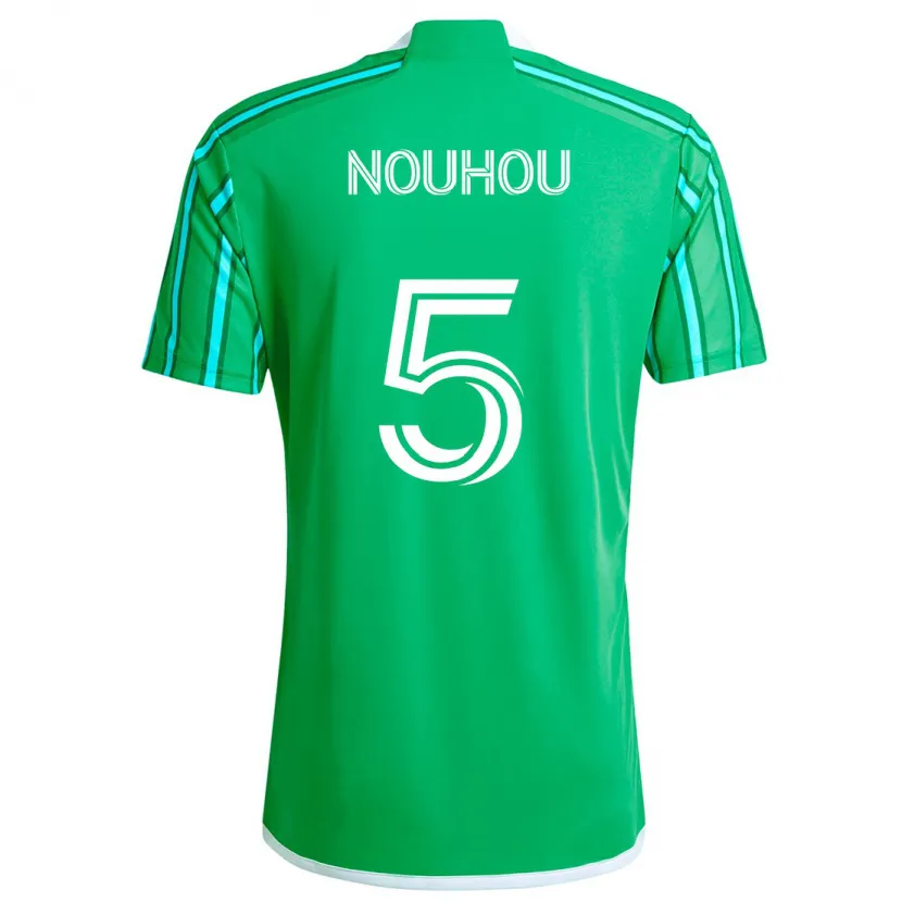 Danxen Enfant Maillot Nouhou #5 Vert Blanc Tenues Domicile 2024/25 T-Shirt