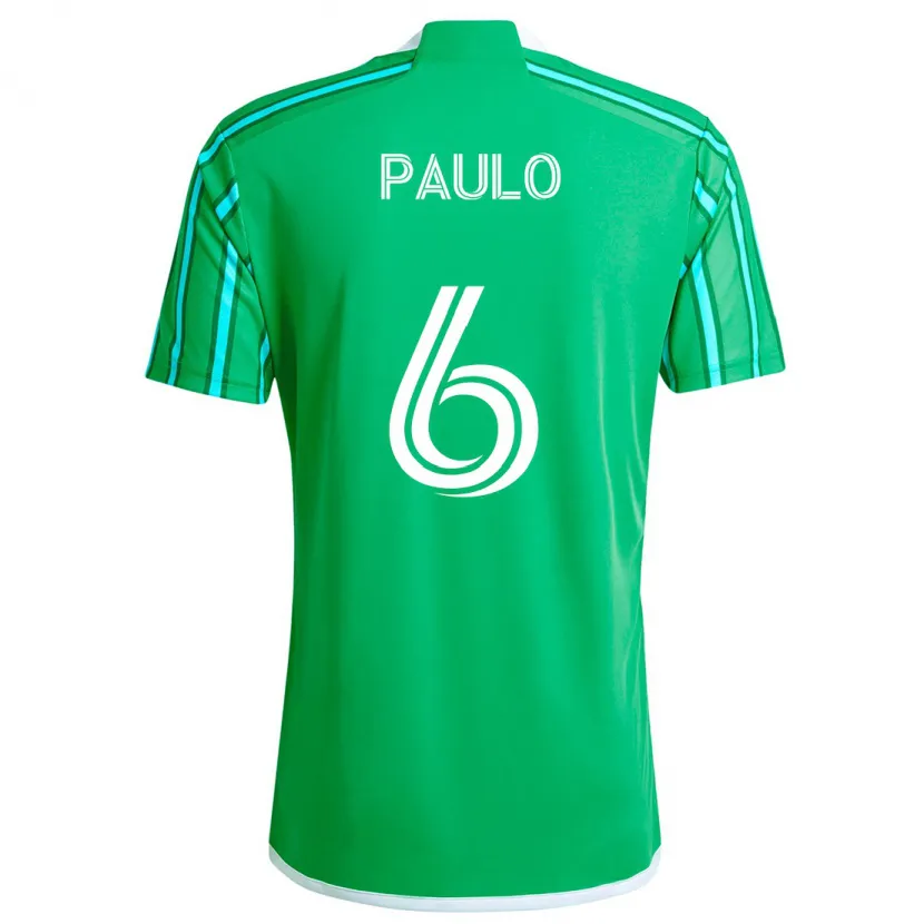 Danxen Enfant Maillot João Paulo #6 Vert Blanc Tenues Domicile 2024/25 T-Shirt