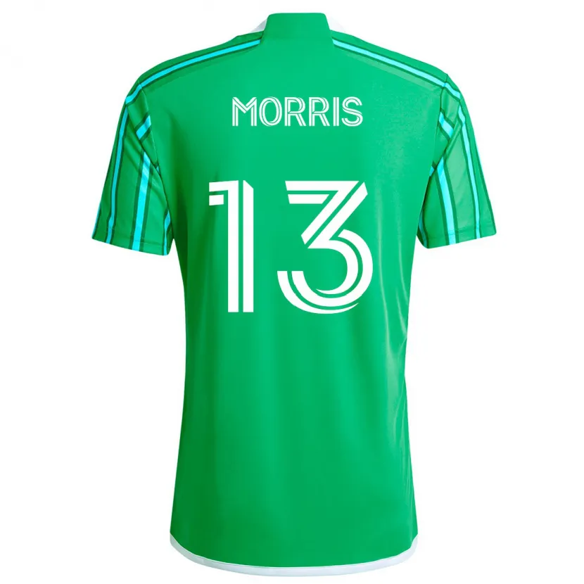 Danxen Enfant Maillot Jordan Morris #13 Vert Blanc Tenues Domicile 2024/25 T-Shirt