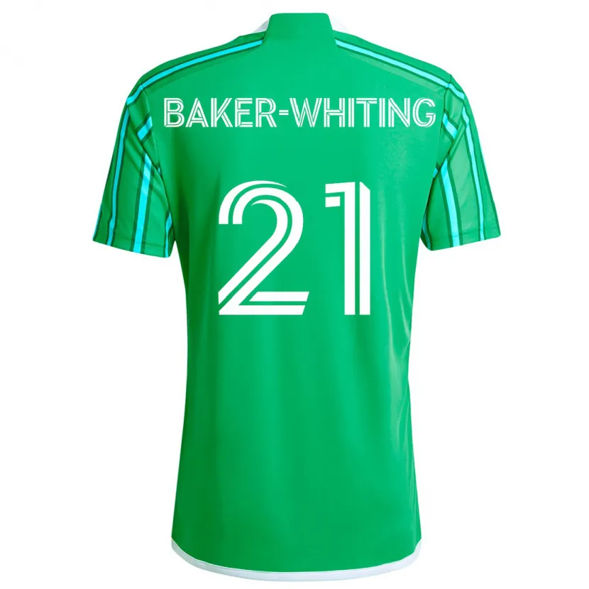 Danxen Enfant Maillot Reed Baker-Whiting #21 Vert Blanc Tenues Domicile 2024/25 T-Shirt