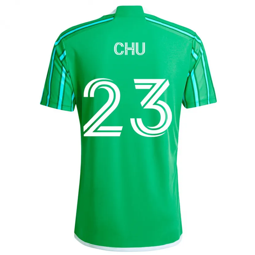 Danxen Enfant Maillot Léo Chú #23 Vert Blanc Tenues Domicile 2024/25 T-Shirt